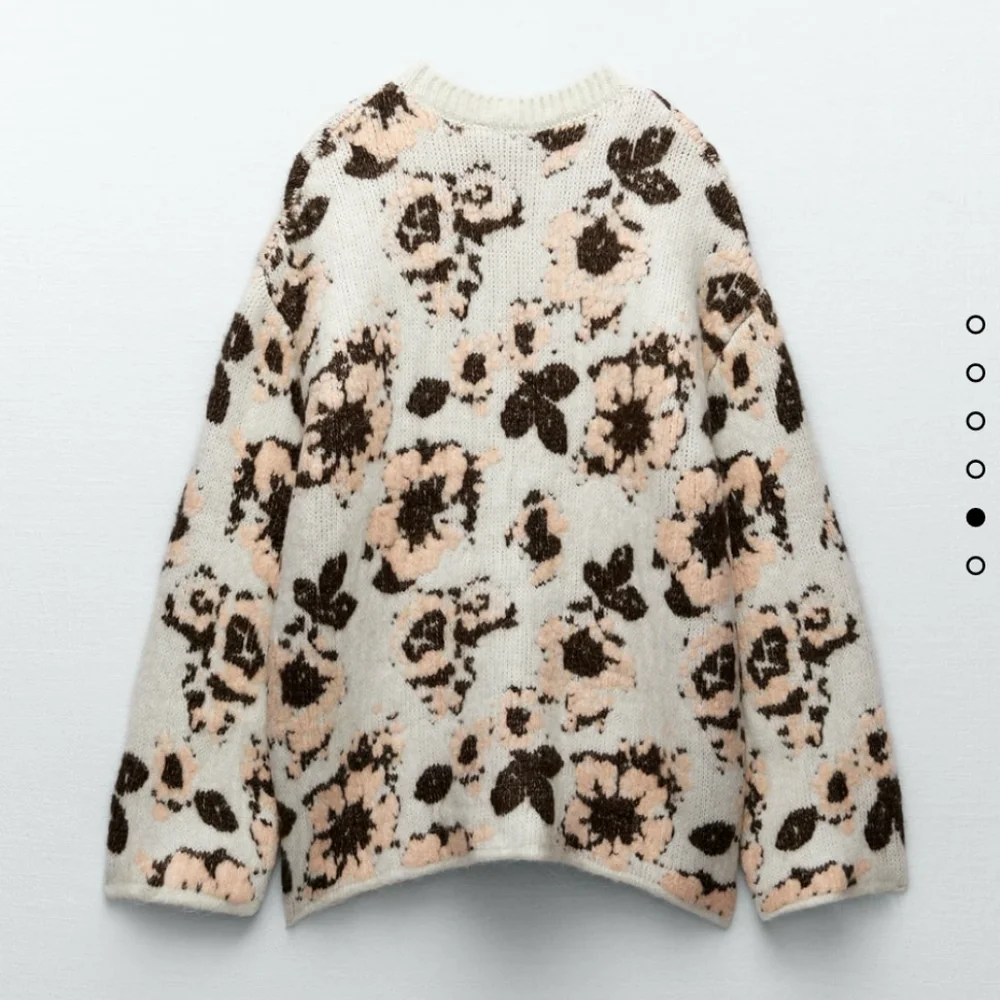 ZARA FLORAL JACQUARD KNIT SWEATER Bloggers favorite